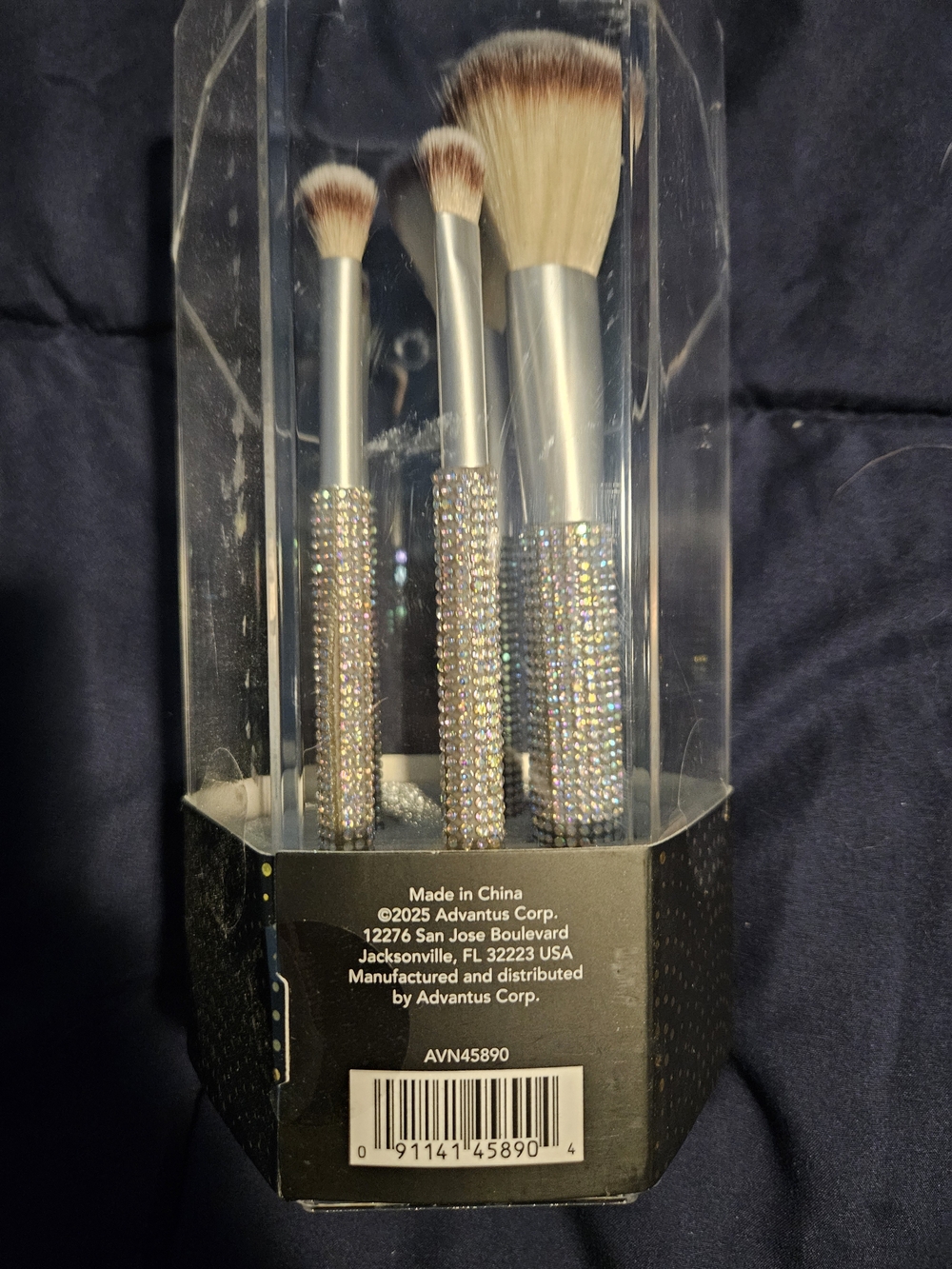 Source Unknown Silver Rhinestone 5-Piece Makeup Brush Set - Picture 4 of 5